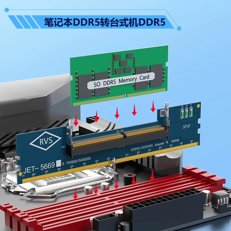 Bộ nhớ máy tính xách tay DDR3 DDR4 DDR5 sang bộ chuyển đổi máy tính để bàn bộ kiểm tra bộ nhớ 1.5V thẻ bảo vệ máy tính xách tay