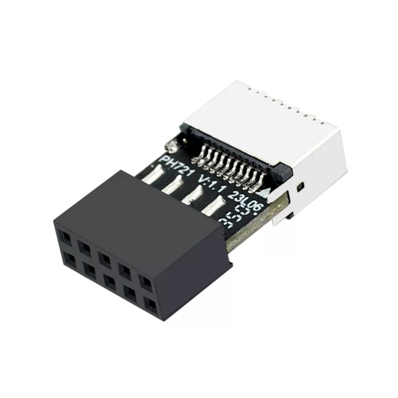 Bo mạch chủ USB2.0 9PIN đầu đực sang TYPE-E đầu cái, khung chuyển đổi ổ cắm TYPE-C, bộ chuyển đổi 9 chân
