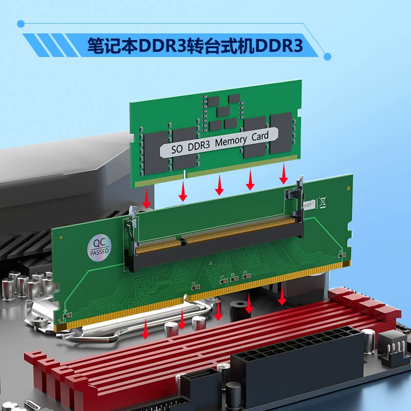Bộ nhớ máy tính xách tay DDR3 DDR4 DDR5 sang bộ chuyển đổi máy tính để bàn bộ kiểm tra bộ nhớ 1.5V thẻ bảo vệ máy tính xách tay