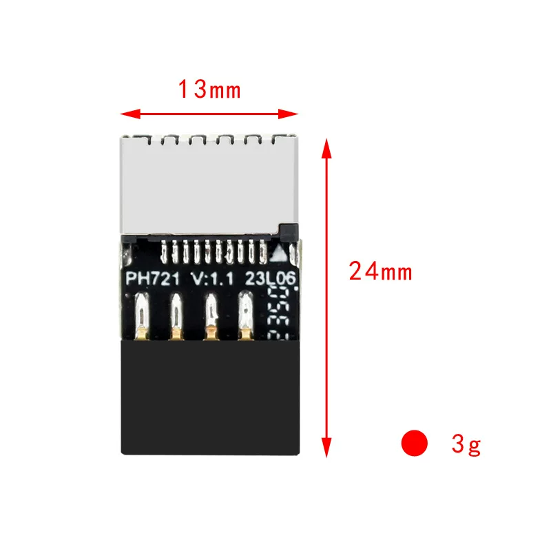 Bo mạch chủ USB2.0 9PIN sang TYPE-E bộ chuyển đổi cáp khung máy tính bảng điều khiển phía trước TYPE-C
