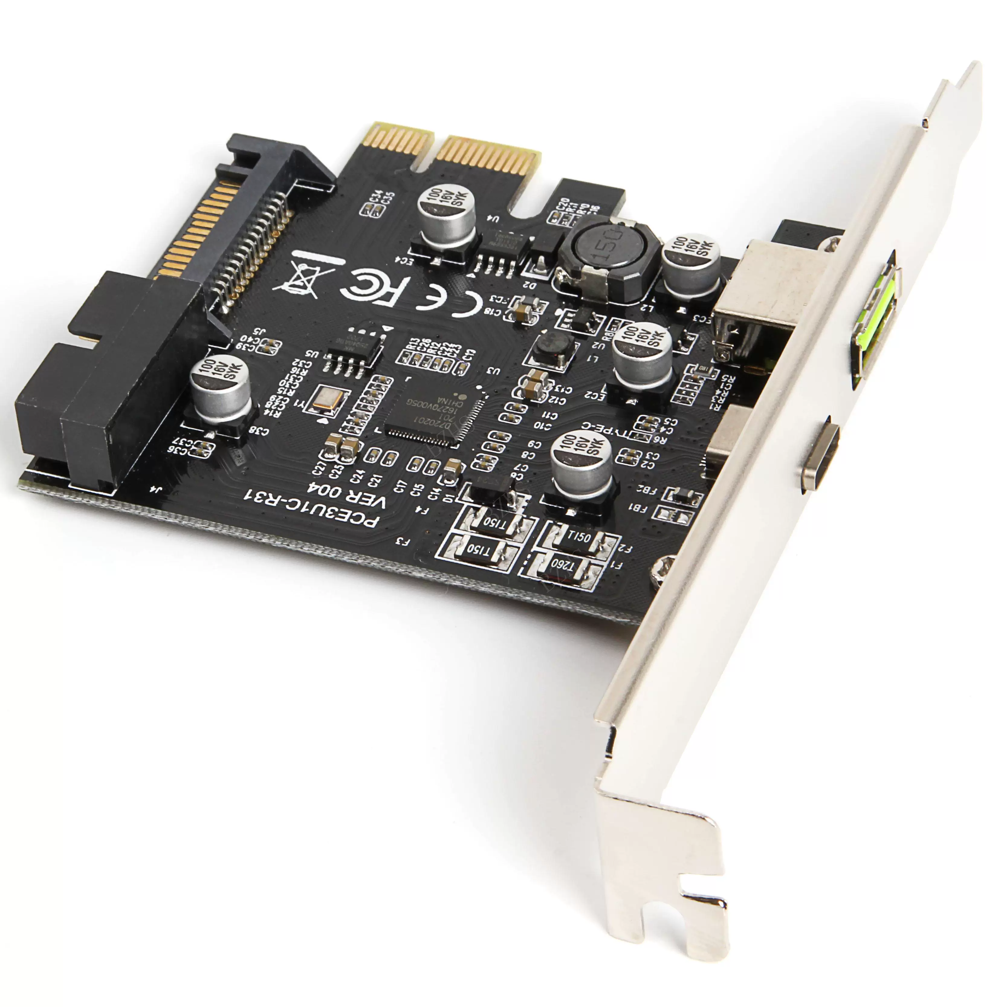 Thẻ mở rộng PCI-e sang USB3.1 Type-C Sạc nhanh PCIe sang USB + Thẻ chuyển đổi USB phía trước 19PIN
