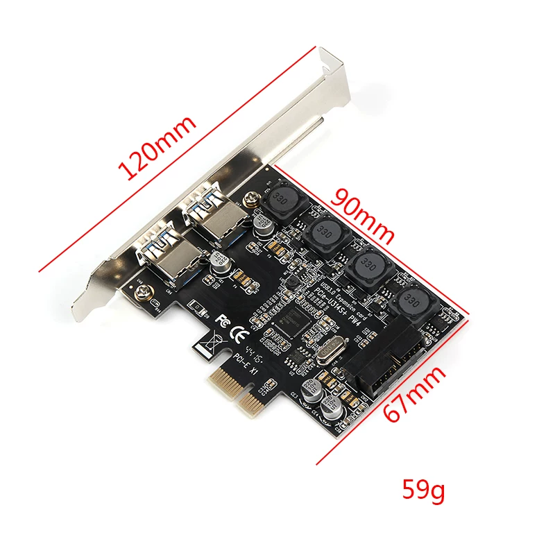 Máy tính để bàn bốn cổng PCI-E sang thẻ mở rộng USB3.0 4 cổng PCIE sang USB3.0 giao diện phía trước của thẻ chuyển đổi