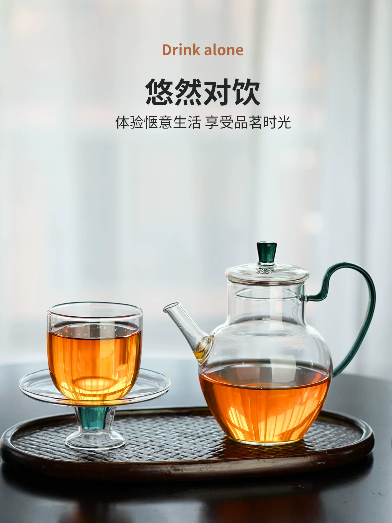 Tách trà xanh đặc biệt, tách trà kung fu bằng thủy tinh dành cho phụ nữ có đĩa, tách đơn giả thời nhà Tống, tách trà nhỏ gia dụng, bình đựng trà.