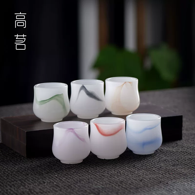 Cốc trà dành cho nữ, cốc trà sứ ngọc, cốc nếm trà cao cấp cá nhân, cốc trà nhỏ, cốc thơm thủy tinh.