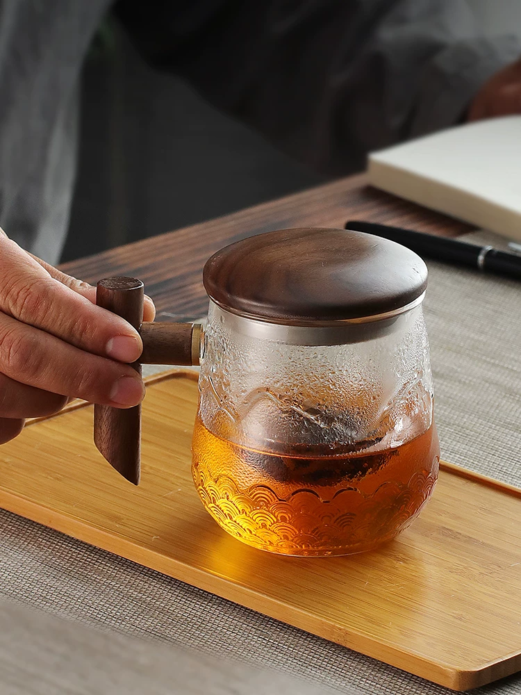 Cốc pha trà cá nhân dành cho nam giới, cốc nước văn phòng, cốc uống trà dung tích lớn, cốc thủy tinh cao cấp