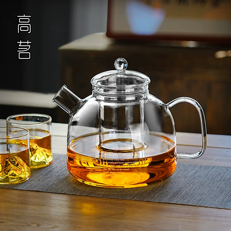 Bình đun nước bằng thủy tinh borosilicate cao cấp chống cháy nổ tích hợp ấm trà đơn, dung tích lớn 2L, ấm đun nước điện, bếp điện gốm chuyên dụng, bộ ấm trà