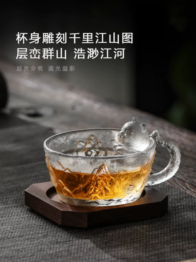 Cốc của Hoàng đế của tôi, cốc trà thủy tinh, dùng cá nhân, cốc pha trà kiểu Trung Hoa, chén trà, cốc nước cho mèo Tử Cấm Thành, bộ trà Kung Fu.