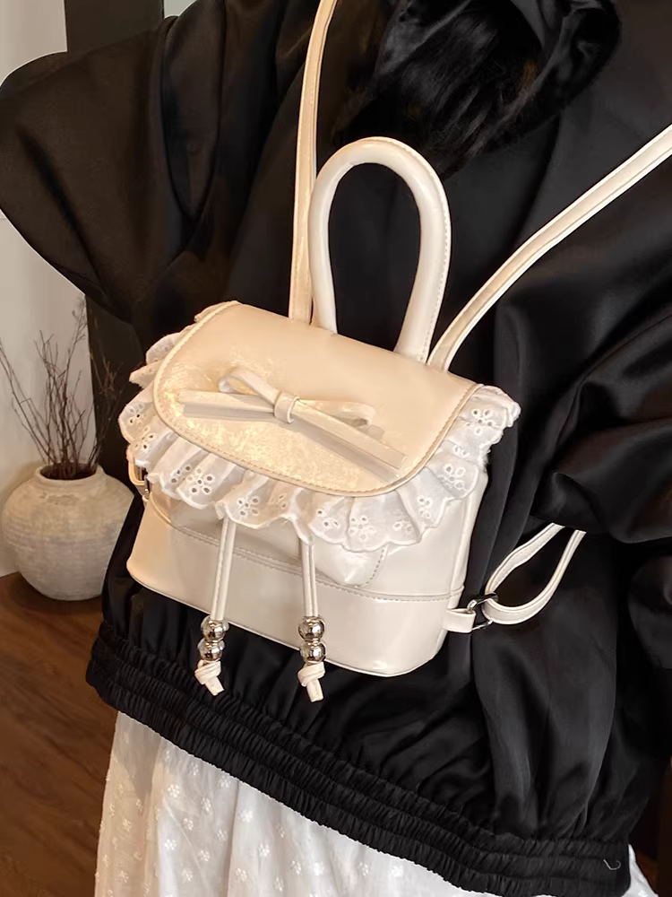 Ba lô nữ, nhẹ và thời trang khi đi du lịch, thiết kế mới lạ năm 2025 với nơ, cặp đi học, ba lô du lịch.