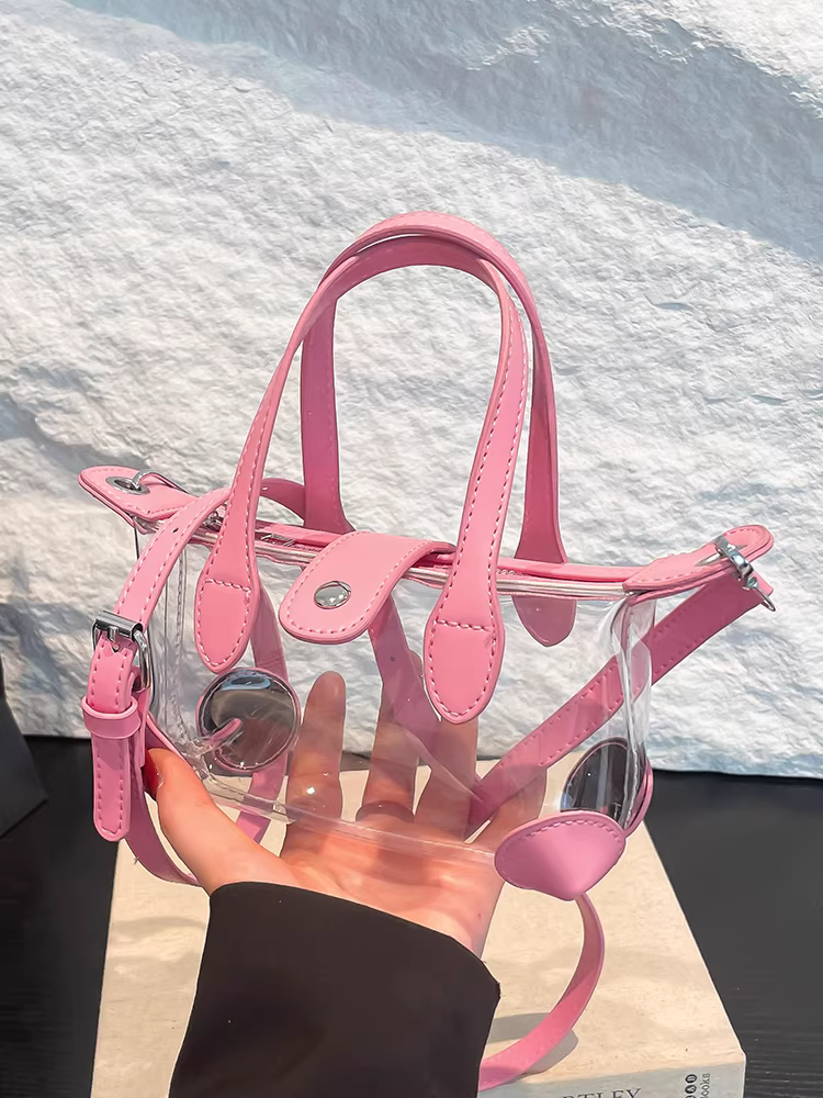 Túi thạch trong suốt dành cho nữ, mẫu mới hè 2025, túi đeo chéo đa năng, phong cách thời trang Hàn Quốc, túi xách nhỏ gọn.