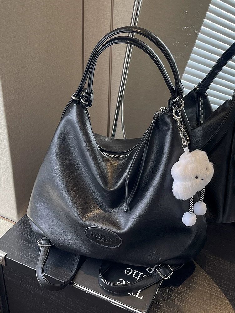 Túi tote nữ 2025 mẫu mới, balo đi làm dung tích lớn, phong cách retro giản dị, thời trang đường phố, balo đeo vai du lịch