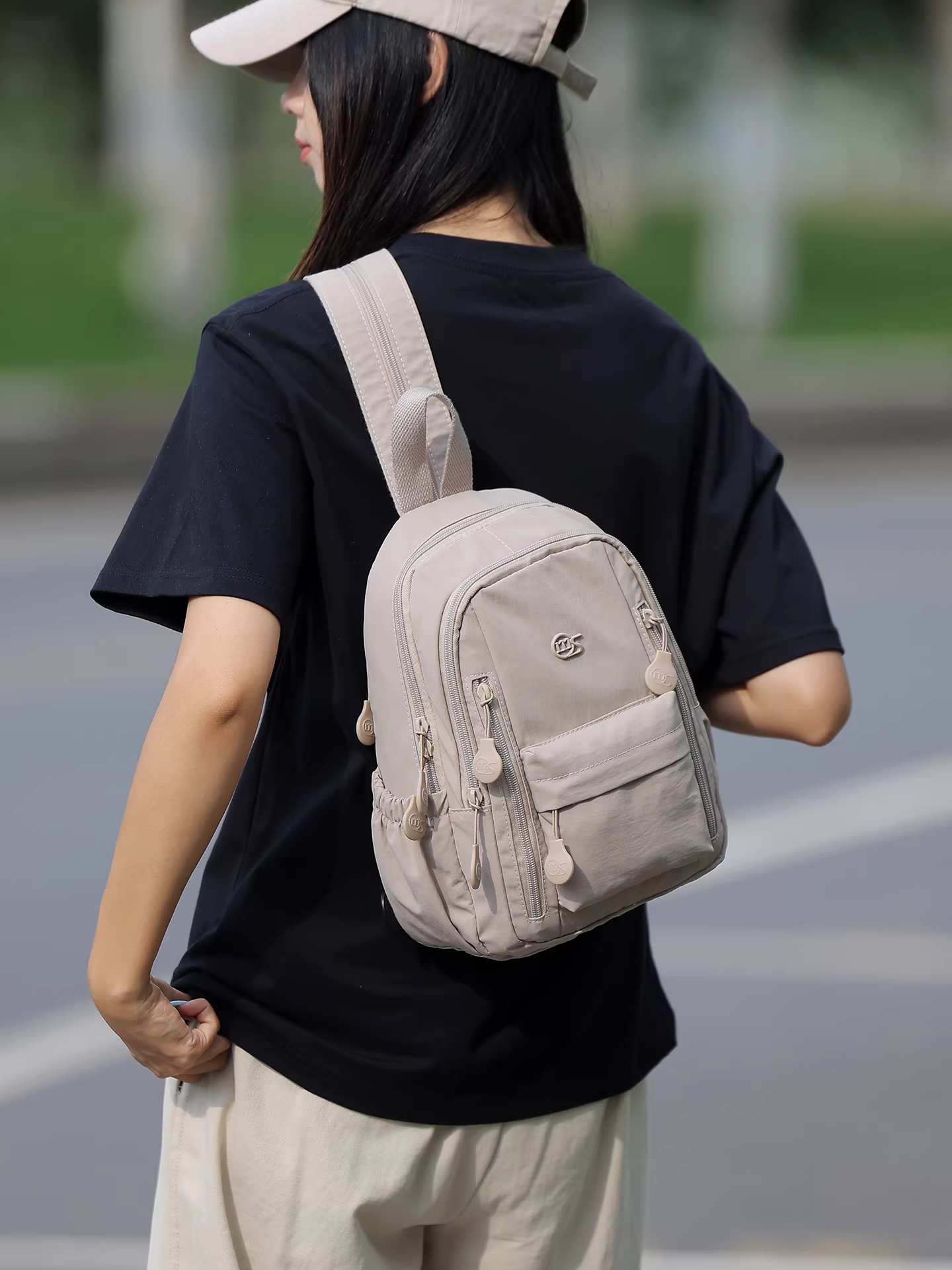 Ba lô vải canvas sức chứa lớn dành cho nữ, giản dị và đa năng, cặp đi học dành cho học sinh, ba lô du lịch cao cấp phong cách Hàn Quốc