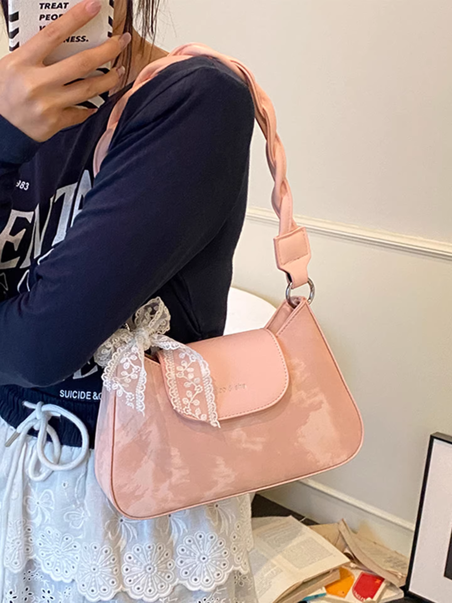 Túi xách thiết kế độc đáo dành cho nữ 2025, mẫu mới hè, túi đeo chéo thời thượng phong cách Hàn Quốc, túi đeo vai/nách nhỏ hình vuông