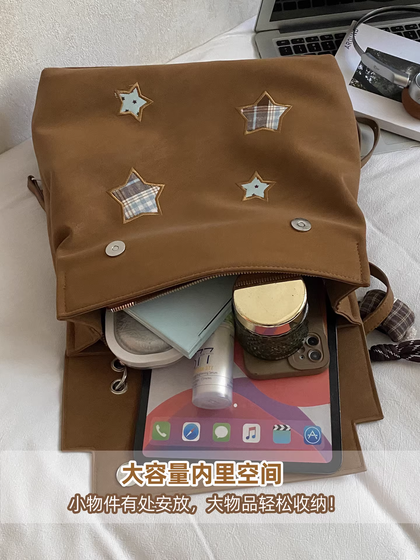 Ba lô retro dành cho nữ, sức chứa lớn, túi đi học thông thường dành cho học sinh, túi đeo vai, leo núi ngoài trời, ba lô du lịch nhẹ