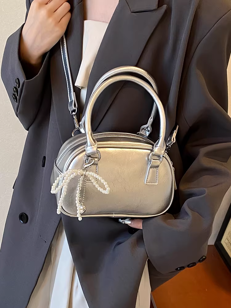 Túi xách cao cấp dành cho nữ, thời trang thu đông 2025, túi đeo chéo mới, túi bowling cầm tay, túi công sở nhỏ gọn