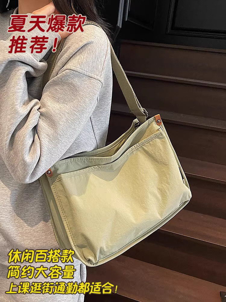 Túi vải bố nữ, dung tích lớn, kiểu mới xuân hè 2025, đơn giản và đa năng, đeo vai/chéo, túi tote phong cách giản dị