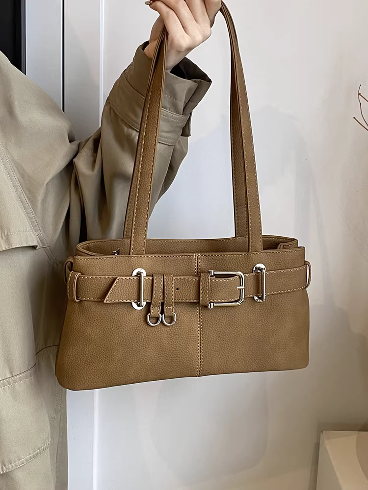 Túi xách nữ cỡ lớn, phong cách retro thu đông đa năng, mẫu mới 2025, túi đeo vai/nách thời trang, thích hợp đi làm và đi làm hàng ngày