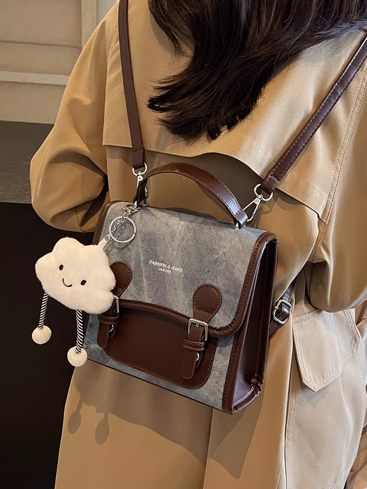 Ba lô nhỏ thời trang dành cho nữ 2025, túi đeo chéo vai mới phổ biến dành cho các cô gái, túi đi học phong cách độc đáo đang thịnh hành