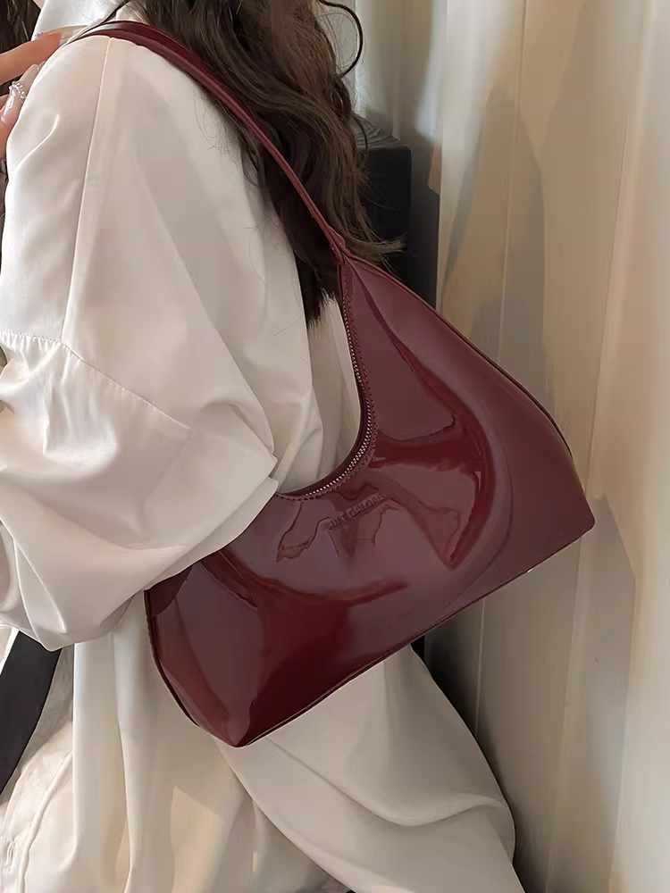 Túi đeo nách nữ 2025 mẫu mới Ancora đỏ độc đáo cao cấp thời thượng hợp xu hướng hot trên mạng bán chạy túi đeo vai hình lưỡi liềm