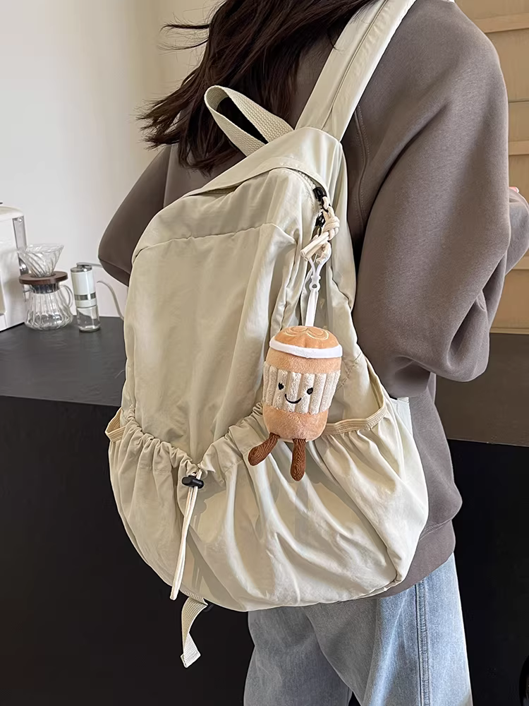 Ba lô nữ, ba lô du lịch nhẹ, kiểu mới 2025, túi đi học bằng nylon siêu nhẹ chống thấm nước dành cho nữ sinh viên đại học