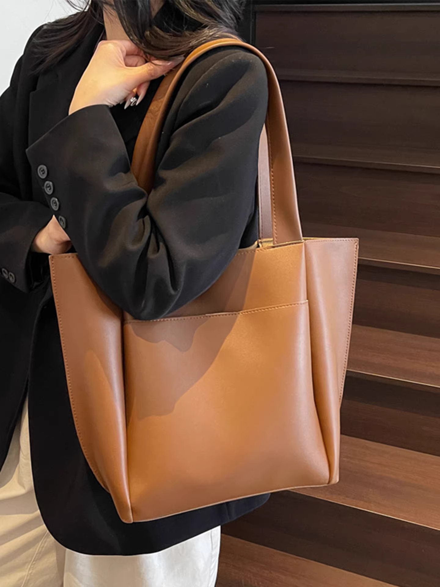 Túi xách nữ cỡ lớn, kiểu mới hè 2025, đơn giản và đa năng, túi đeo vai, túi tote chất liệu vải dệt, thích hợp đi làm, đi chơi.