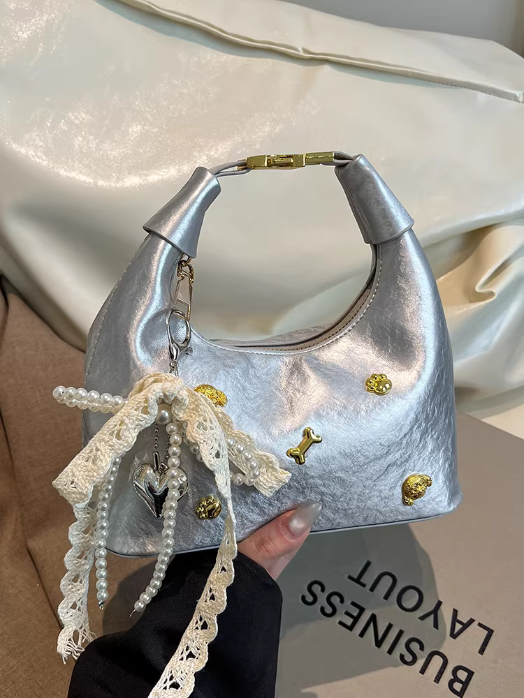 Túi xách cao cấp dành cho nữ, mẫu mới xuân hè 2025 phong cách Hàn Quốc thời thượng, túi đeo chéo, túi bánh bao nữ