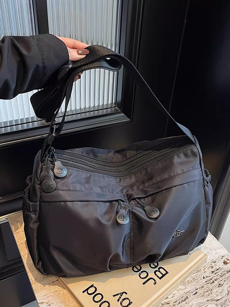 Túi nylon nữ, dung tích lớn, mẫu mới thu đông 2025, đa năng, đeo vai, đeo chéo, túi tote đi làm