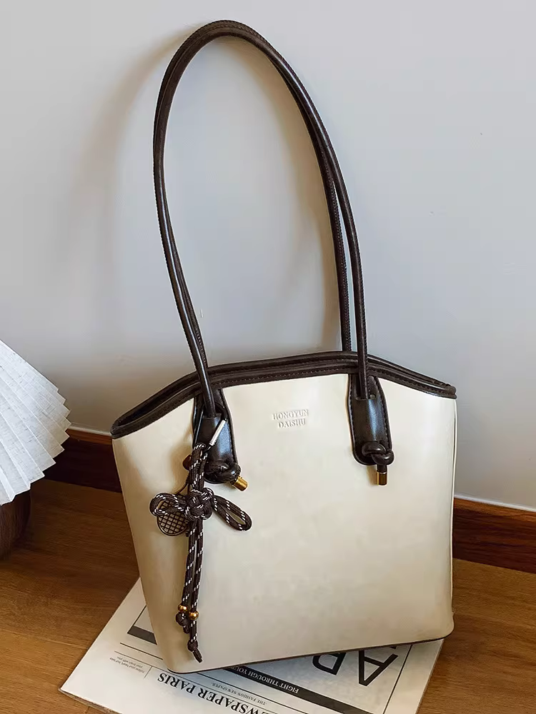 Túi xách nữ dung tích lớn, phong cách retro thu đông 2025, đa năng, đơn giản, đeo vai, túi tote đi làm đang thịnh hành năm nay