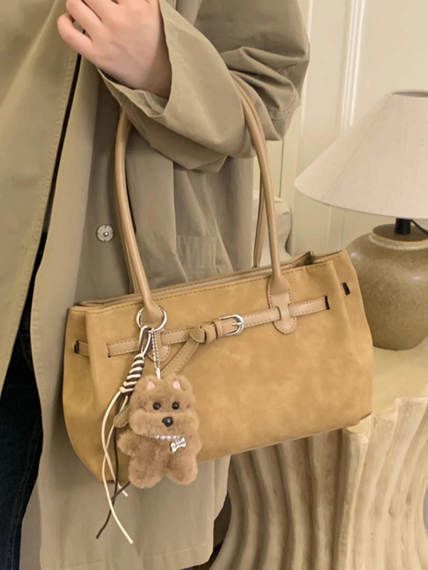 Túi xách nữ cỡ lớn, phong cách retro thu đông 2025, kiểu dáng mới, đeo vai/nách, túi tote đi làm/thường ngày