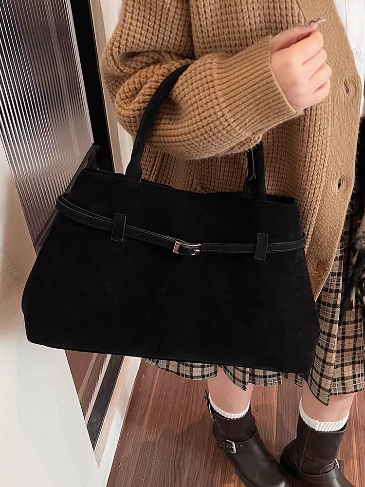 Túi da lộn nữ, dung tích lớn, mẫu mới thu đông 2025, đa năng, đeo vai, đeo nách, đi làm, đi chơi