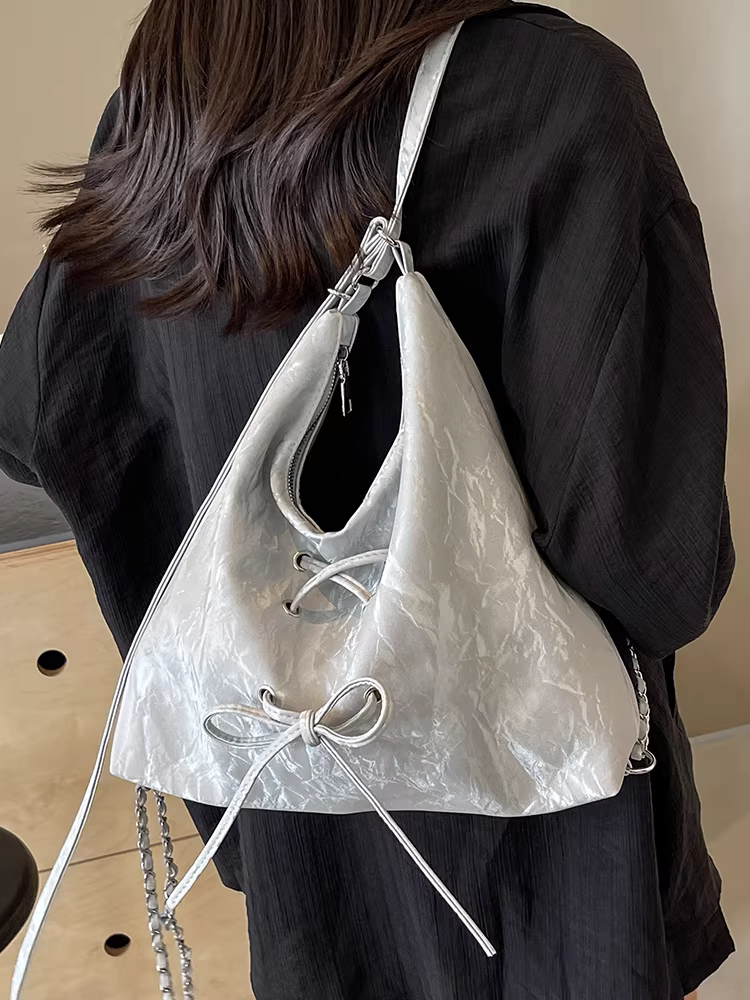 Túi tote nữ, dung tích lớn, mẫu mới 2025, sử dụng ba kiểu, túi đeo vai đi làm, túi đeo chéo, thiết kế độc đáo, balo.