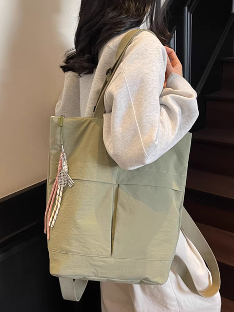 Túi vải canvas nữ, dung tích lớn, mẫu mới hè 2025, thiết kế độc đáo, balo đa năng, phong cách thường ngày
