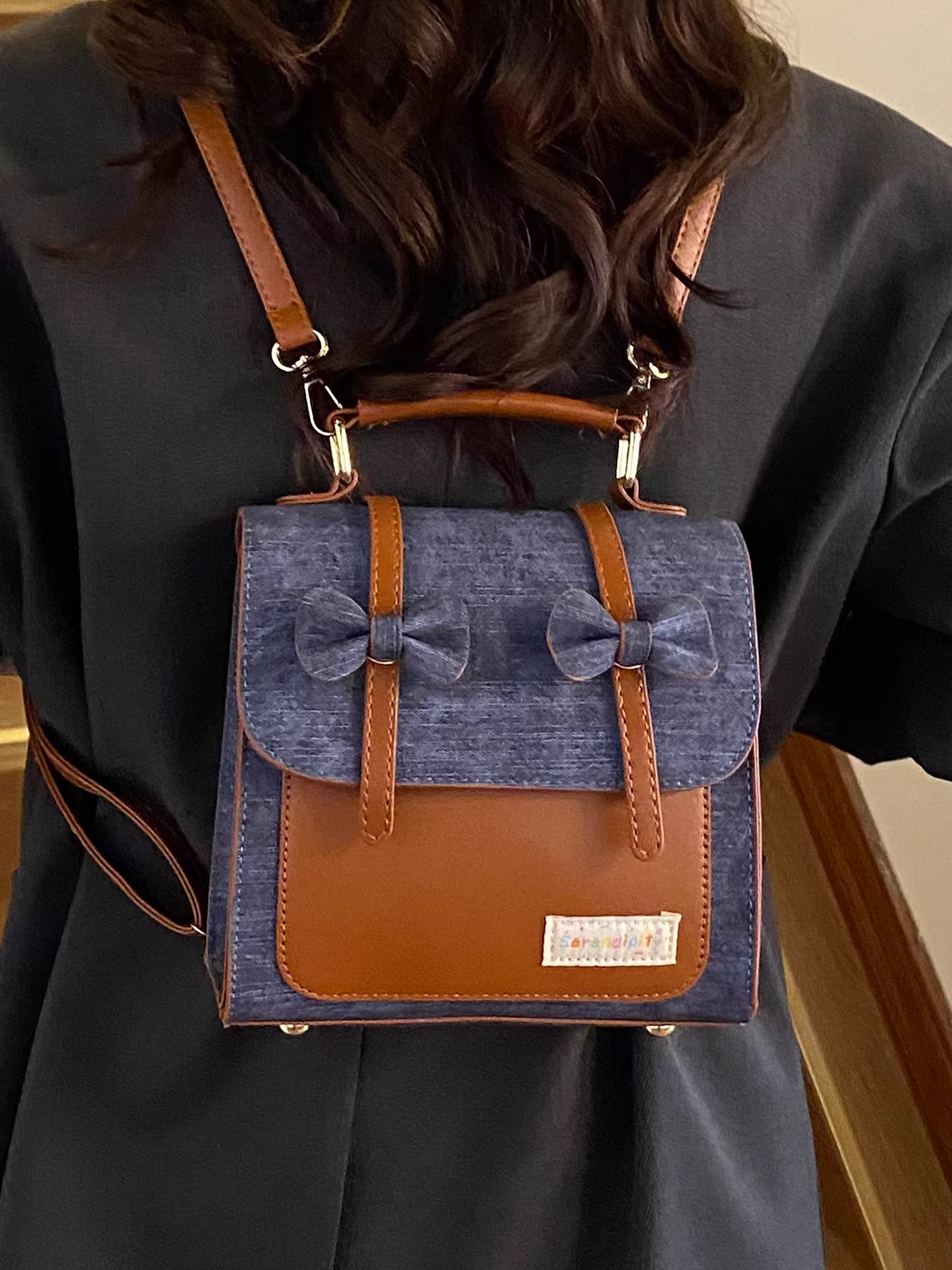 Ba lô dành cho nữ, thời trang, giản dị, thiết kế độc đáo, cặp đi học dành cho học sinh, nơ phong cách Hàn Quốc, ba lô du lịch nhẹ