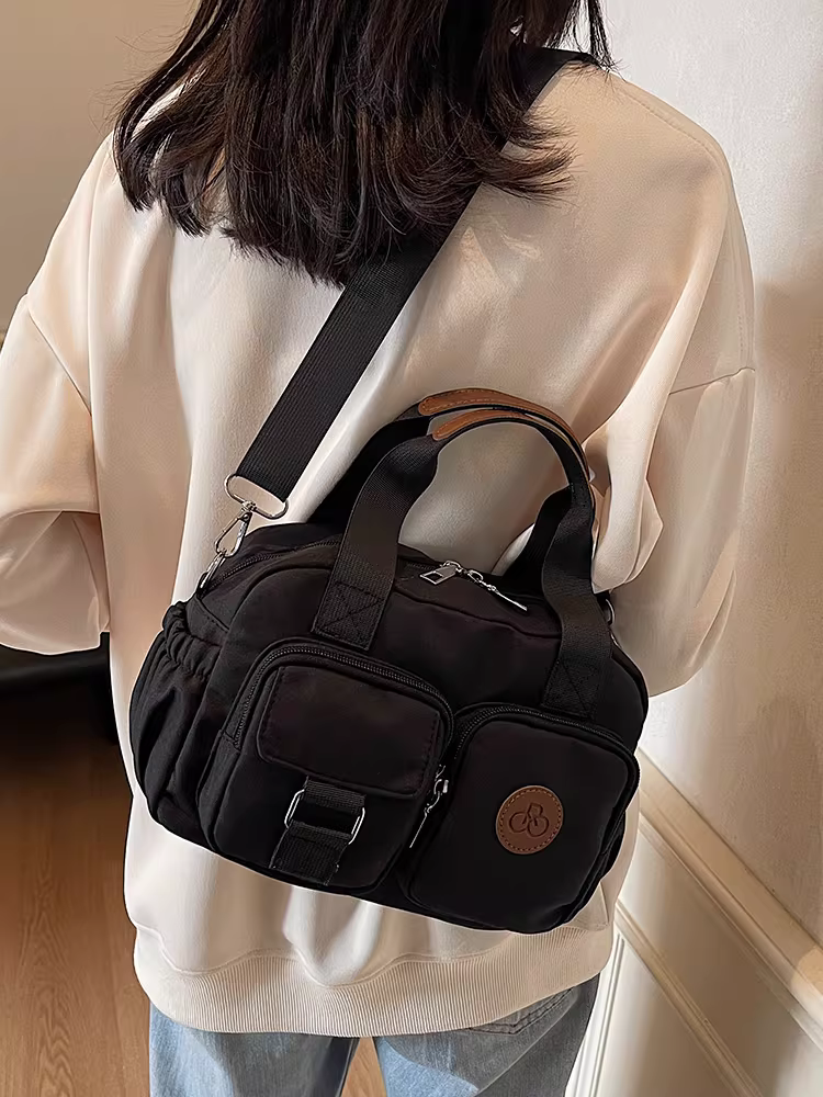 Túi vải canvas nữ, dung tích lớn, mẫu mới thu đông 2025, túi đeo chéo đa năng, túi tote giản dị đi làm và đi làm, túi gối.