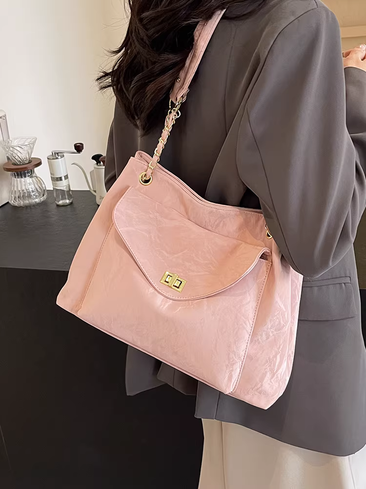 Túi tote nữ, sức chứa lớn, mùa thu đông, có thể đeo chéo, phong cách giản dị và đa năng, mẫu mới 2025, thích hợp cho sinh viên đại học và đi làm.