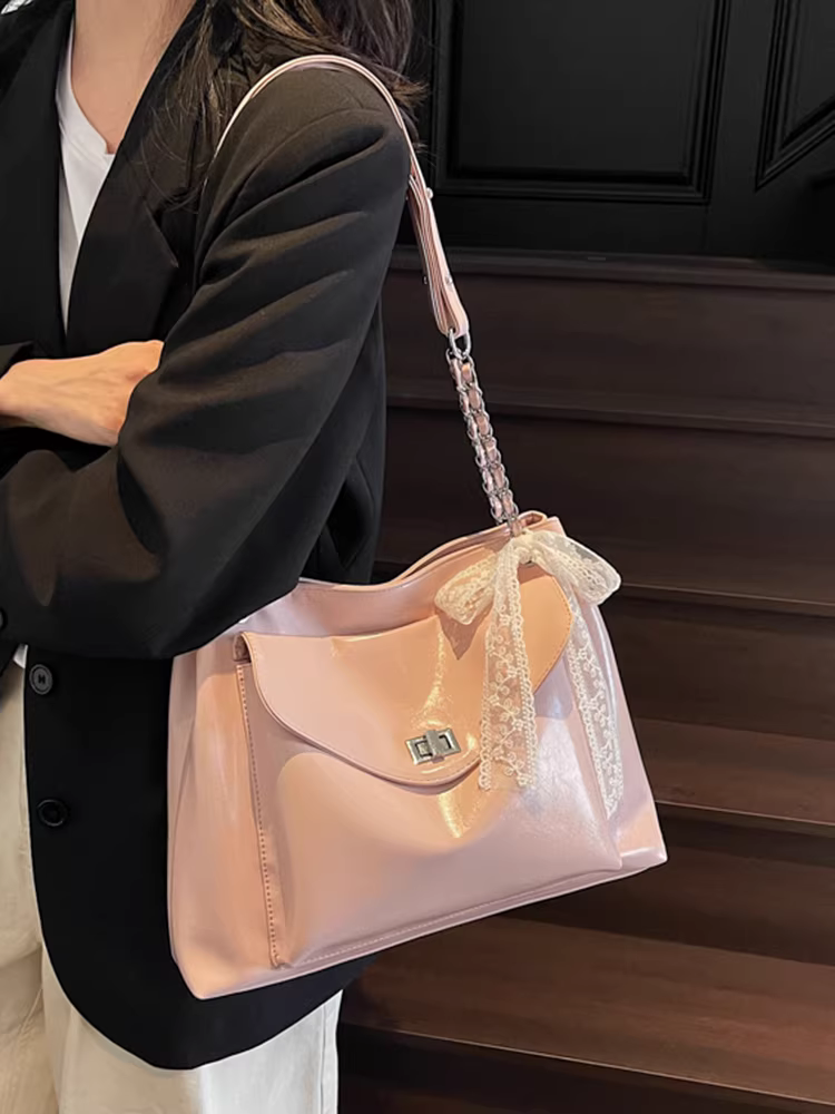 Túi xách nữ cao cấp dung tích lớn mẫu mới xuân hè 2025, đa năng, đeo chéo, kiểu dáng giản dị, thích hợp đi làm