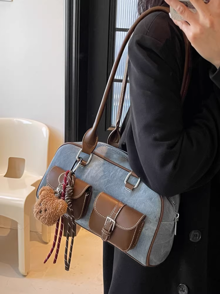 Túi xách nữ dung tích lớn, phong cách giản dị và đa năng, mẫu mới xuân hè 2025, túi đeo vai, túi kẹp nách nữ, túi đựng gối đi làm