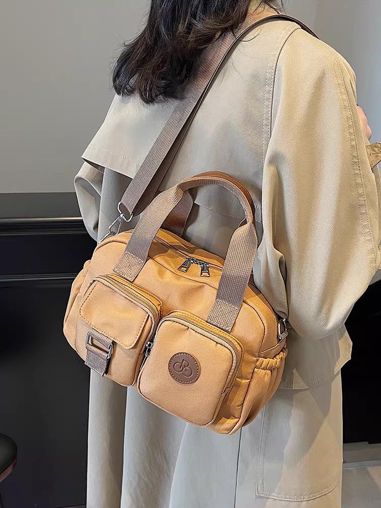 Túi vải canvas nữ, dung tích lớn, mẫu mới thu đông 2025, túi đeo chéo đa năng, túi tote giản dị đi làm và đi làm, túi gối.