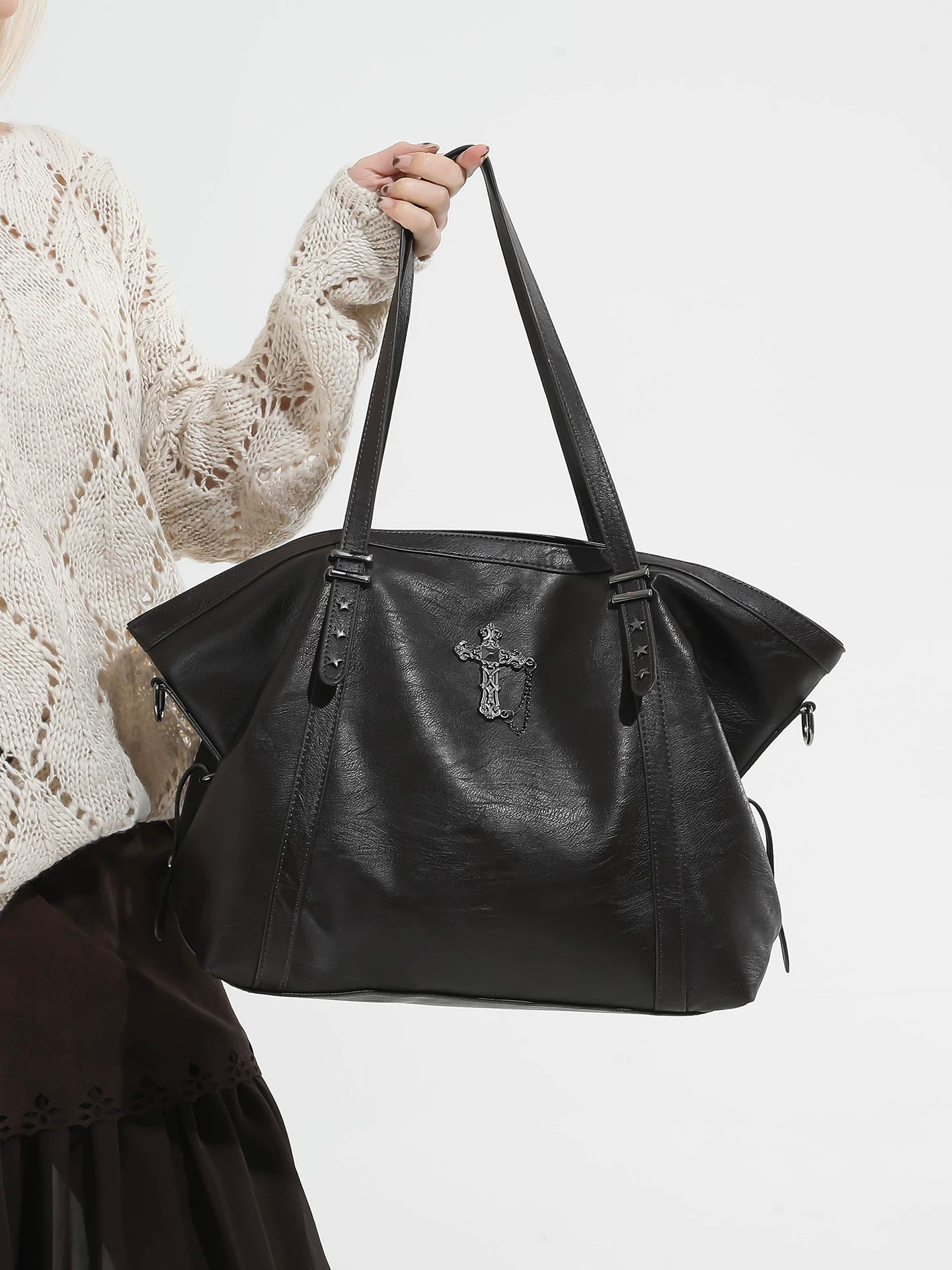 Túi tote retro nữ, dung tích lớn, mẫu mới thu đông 2025, đa năng, đeo vai/nách, thích hợp cho sinh viên, đi học, đi làm, đựng đồ