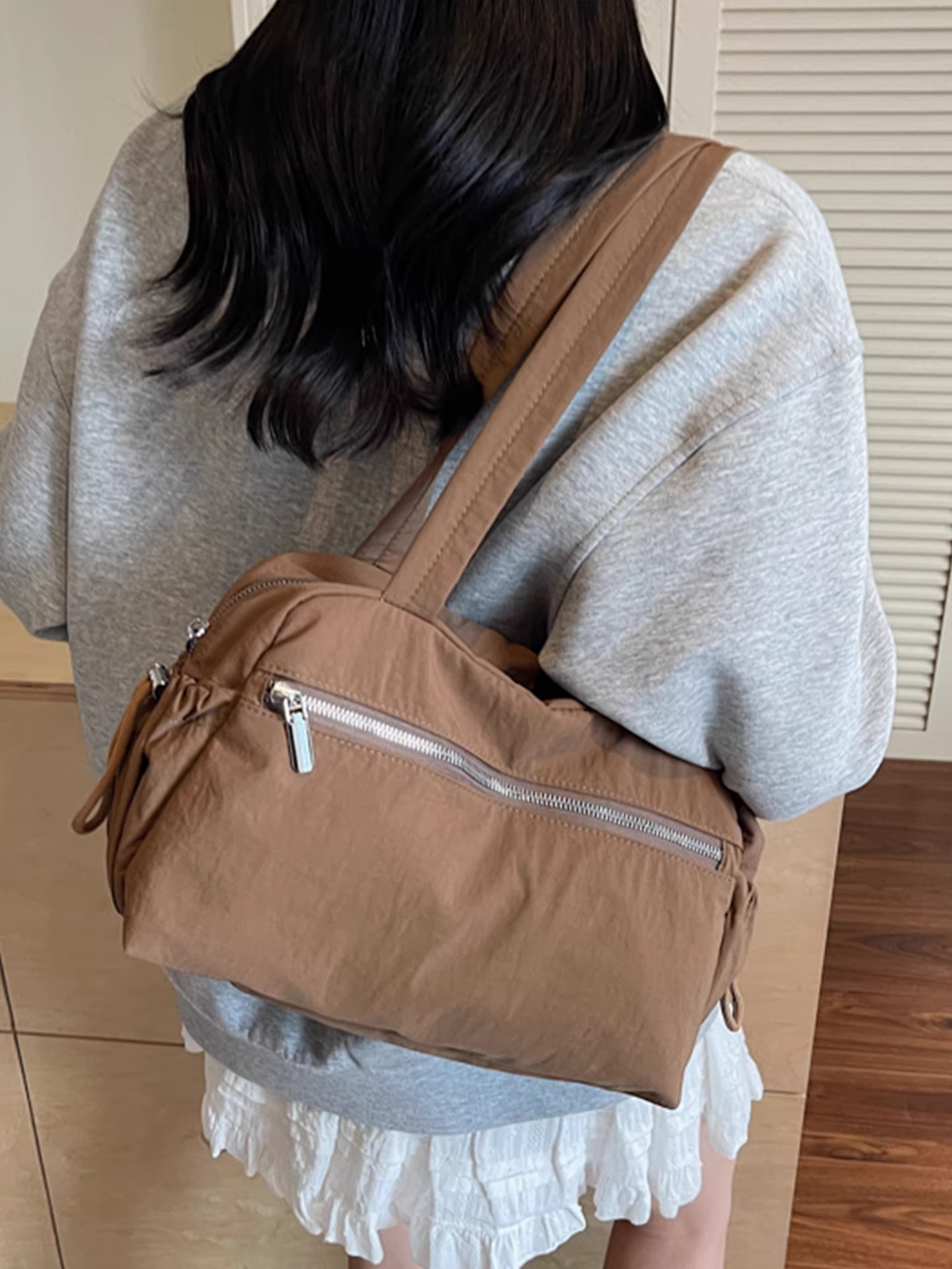 Túi vải canvas nữ, dung tích lớn, mẫu mới thu đông 2025, đa năng, đơn giản, đeo vai/nách, túi gối cao cấp đi làm