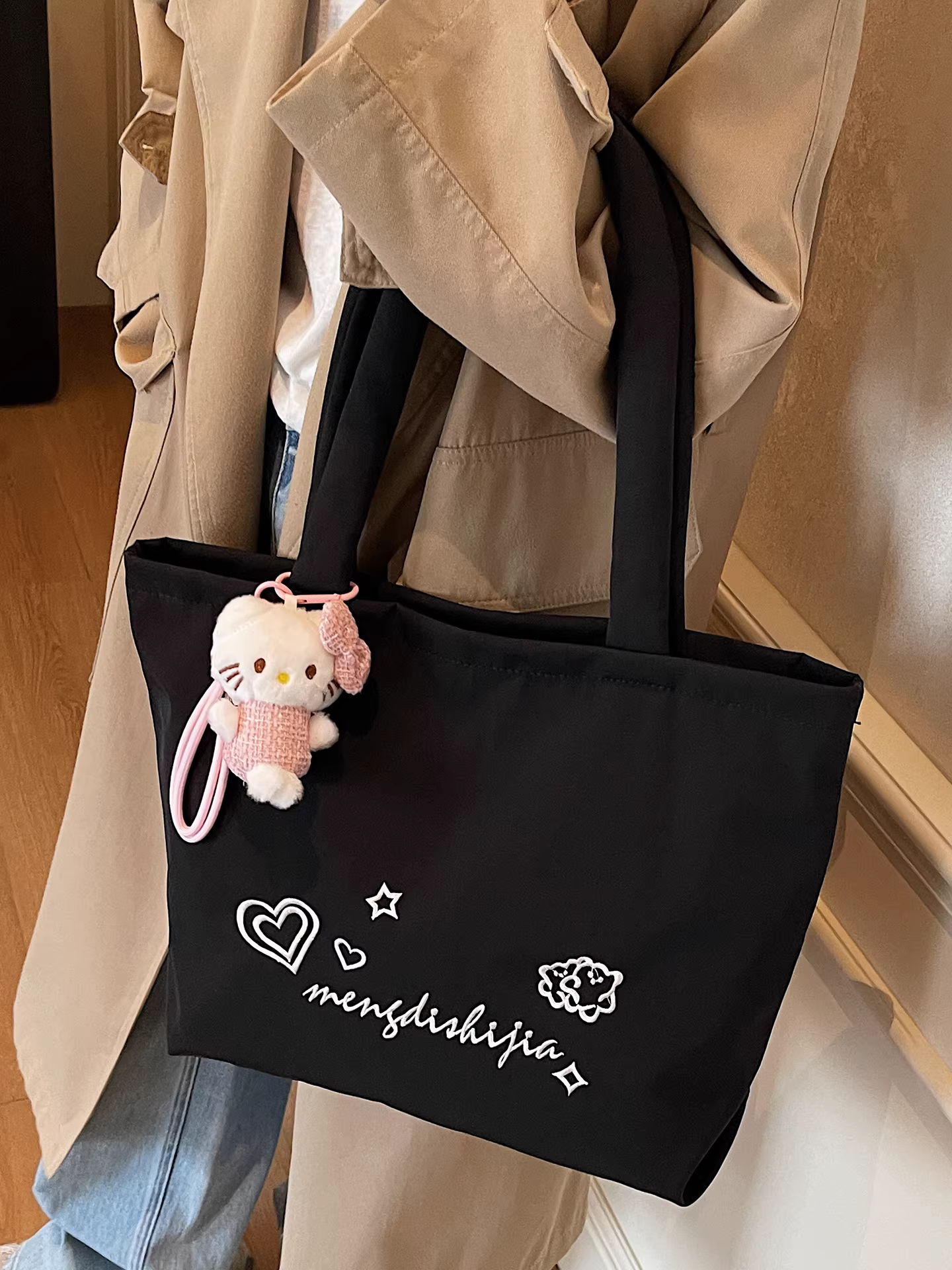 Túi xách nữ dung tích lớn, đa năng mùa thu đông, kiểu mới 2025, túi đeo vai vải canvas đơn giản, túi tote đi học