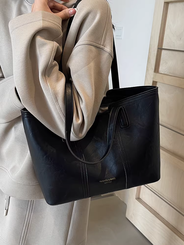 Túi đi làm hàng ngày dành cho nữ, dung tích lớn, kiểu dáng thu đông 2025 mới, đơn giản và đa năng, đeo vai, túi tote cao cấp
