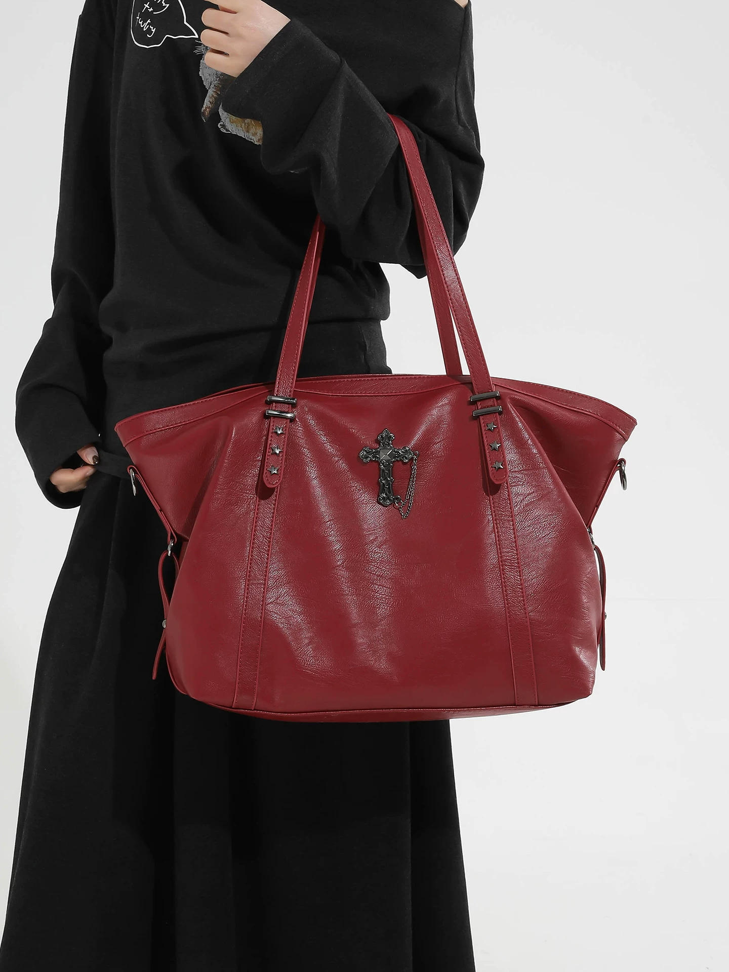 Túi tote retro nữ, dung tích lớn, mẫu mới thu đông 2025, đa năng, đeo vai/nách, thích hợp cho sinh viên, đi học, đi làm, đựng đồ