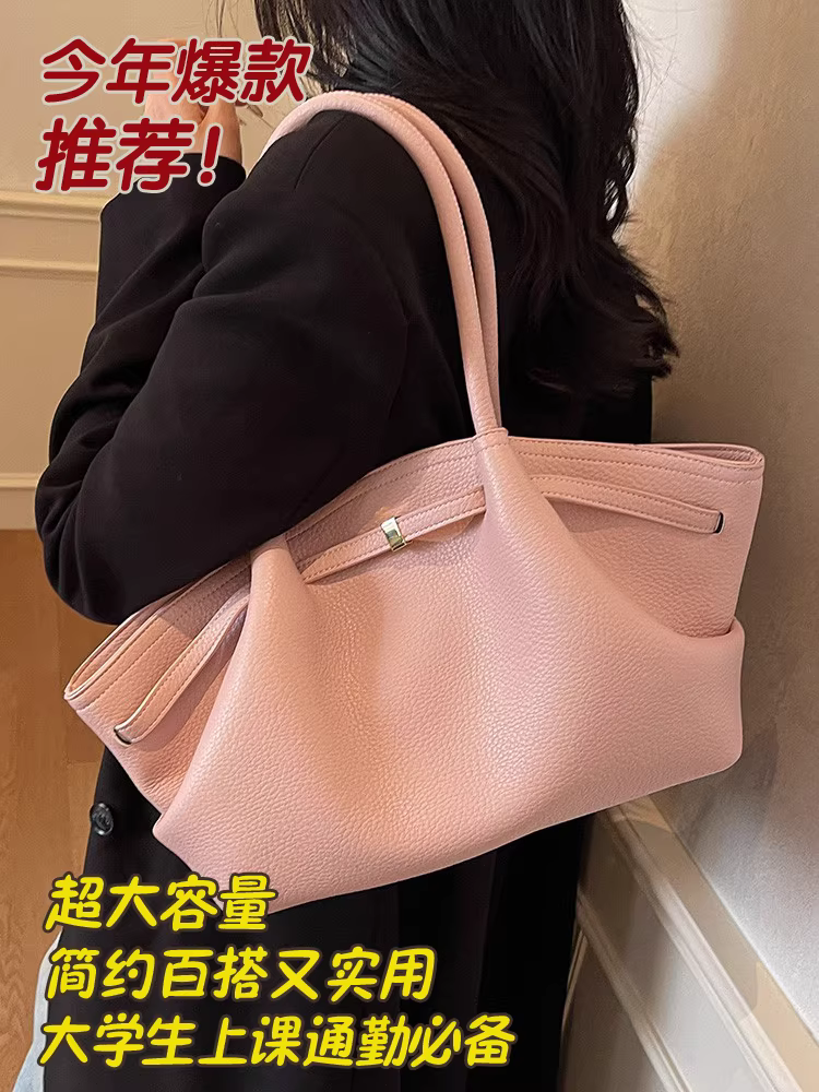 Túi xách nữ cỡ lớn, mẫu mới thu đông 2025, thiết kế retro độc đáo, đeo vai/nách, túi tote xếp ly đi làm