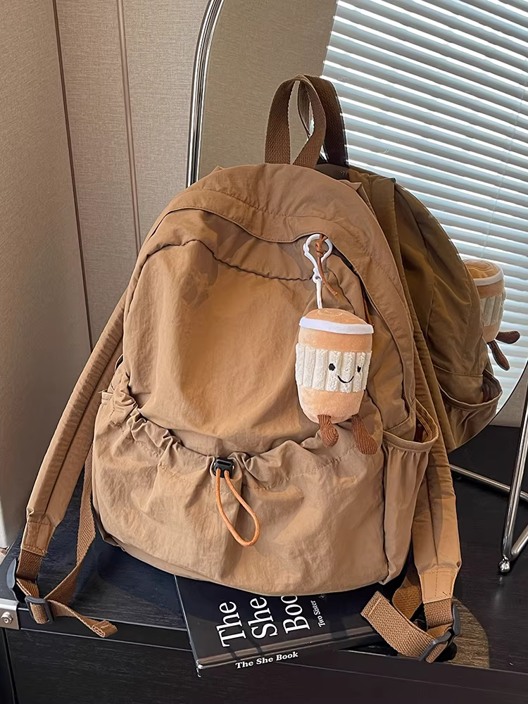 Ba lô du lịch siêu nhẹ kiểu mới 2025, chất liệu nylon chống nước, balo nữ sinh, balo nữ đại học