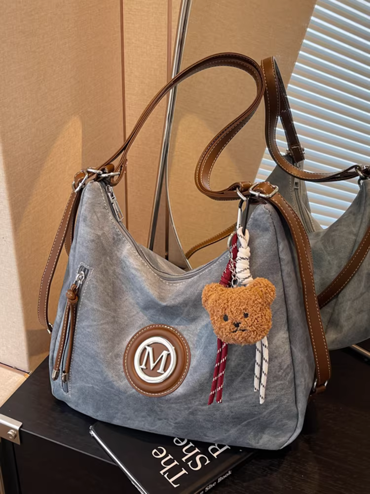 Túi tote đi làm cỡ lớn dành cho nữ, túi đeo chéo vai đa năng mùa xuân hè 2025 kiểu giản dị, ba lô đa chức năng