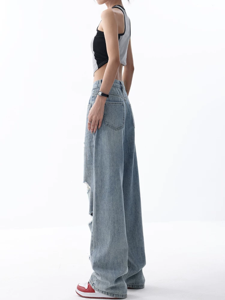 Quần jean nữ đính đá KEN STUDIO, thiết kế mùa hè, quần dài thẳng, siêu mềm, giặt mềm, bền chắc