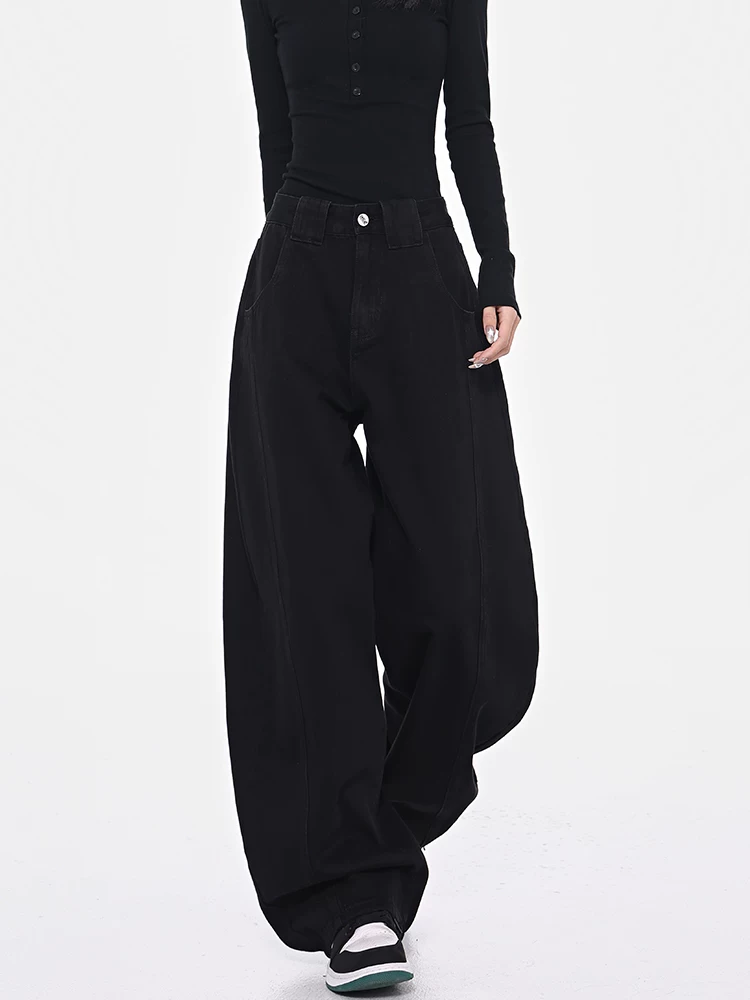 [Câu lạc bộ Bee Surprise] KEN STUDIO Thu/Đông Quần denim ống rộng kiểu dáng cổ điển mới được làm sạch kiểu cổ điển