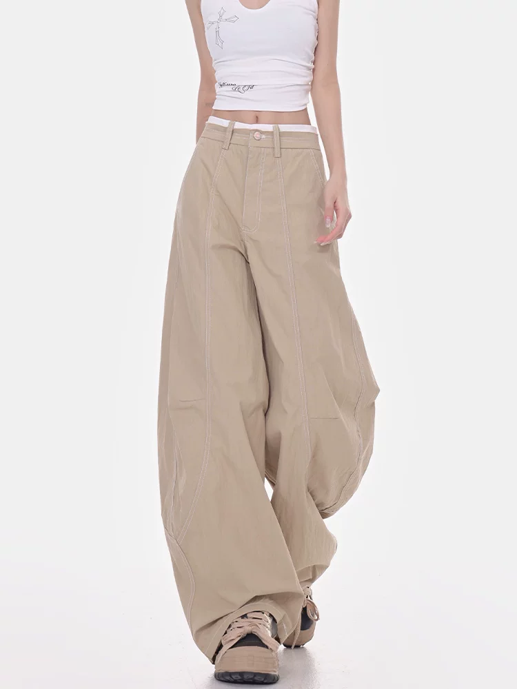 KEN STUDIO quần kaki scimitar quần liềm quần chuối quần nữ nhẹ nhàng quần ống rộng quần âu quần tây