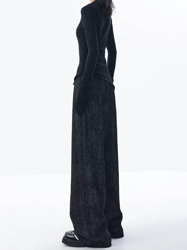 KEN STUDIO quần dài thường ngày mới thu đông dành cho nữ, dáng rộng, thon gọn eo, quần dài thiết kế họa tiết.