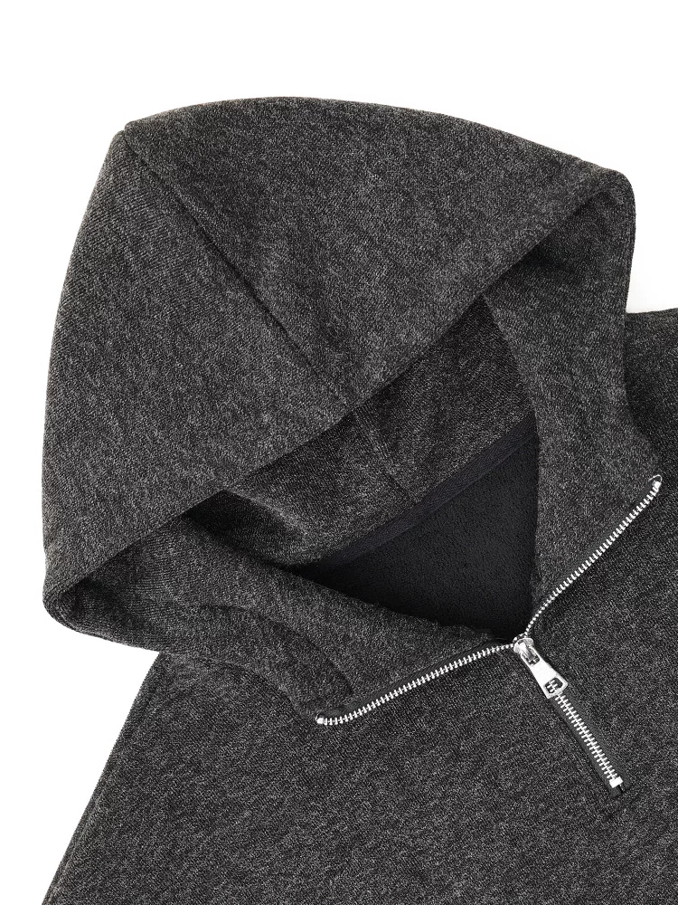 KEN STUDIO Áo len có mũ trùm đầu kiểu dáng giản dị mùa thu đông mới dành cho nữ, có lót lông cừu và dày dặn, áo khoác dáng rộng